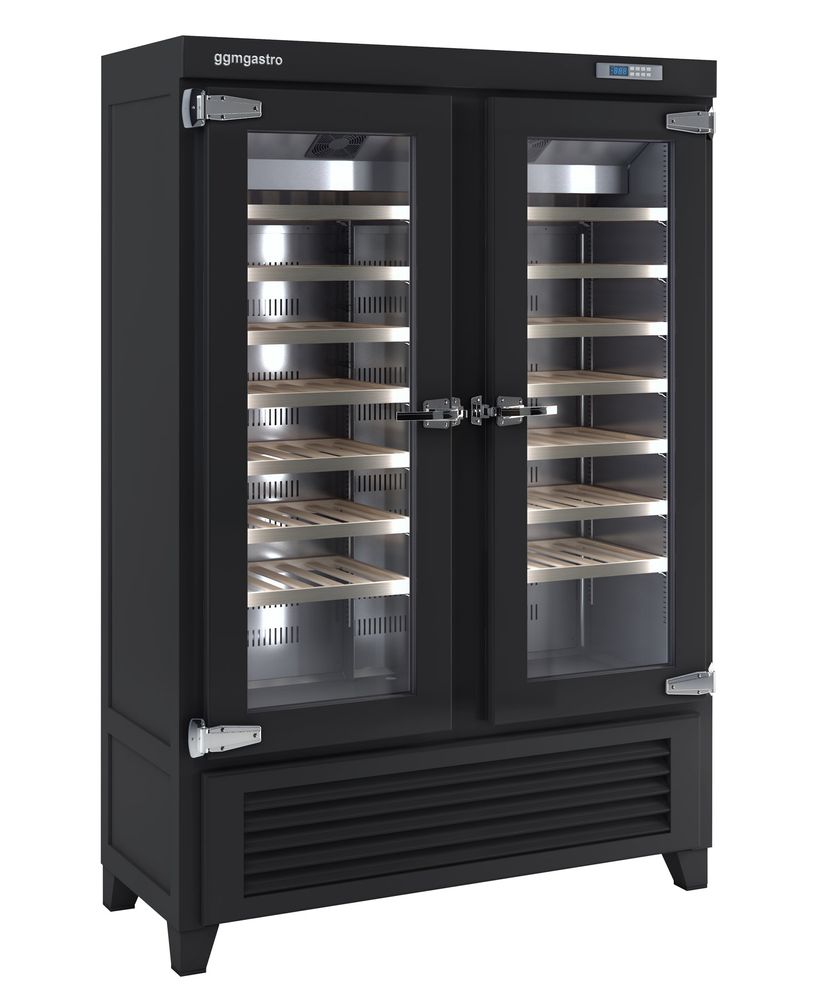 Cave à vin de 640 litres - zwart - avec 2 portes verre